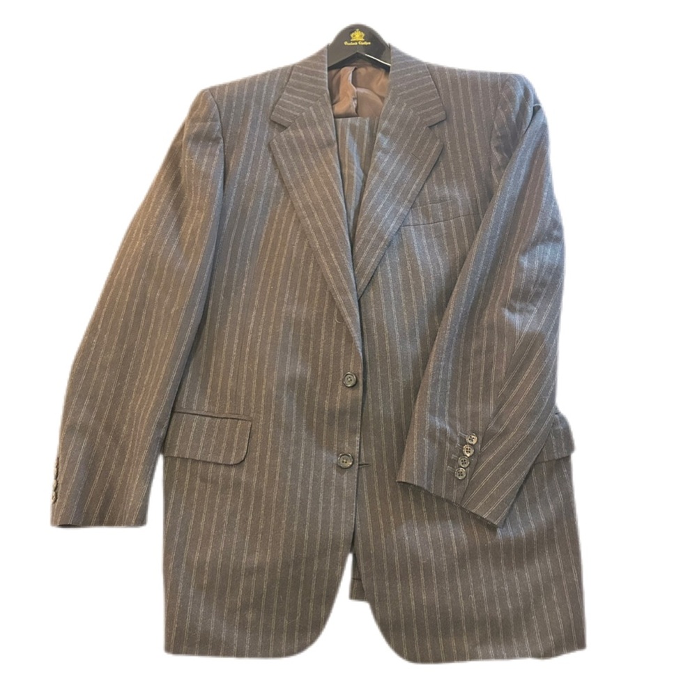 OXXFORD CLOTHES Suit (43L, Brown [Striped], Wool) [Neiman Marcus]